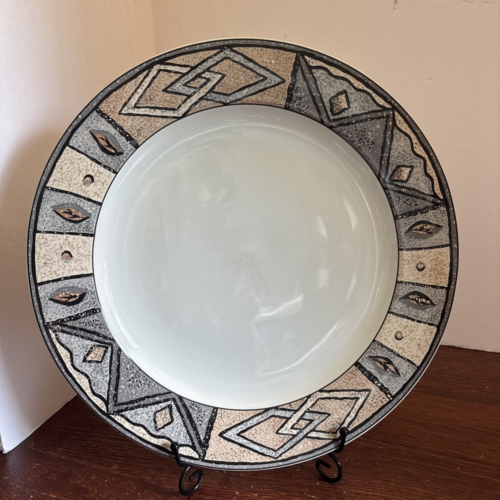 Furio Home Madrid 12.25" Plate Platter White/tan Indonesia H119/9